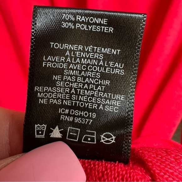 Sanctuary Women’s Cherry Red Gathered Knot Soft Knit Plunge Neck Sweater, Small - Picture 7 of 10